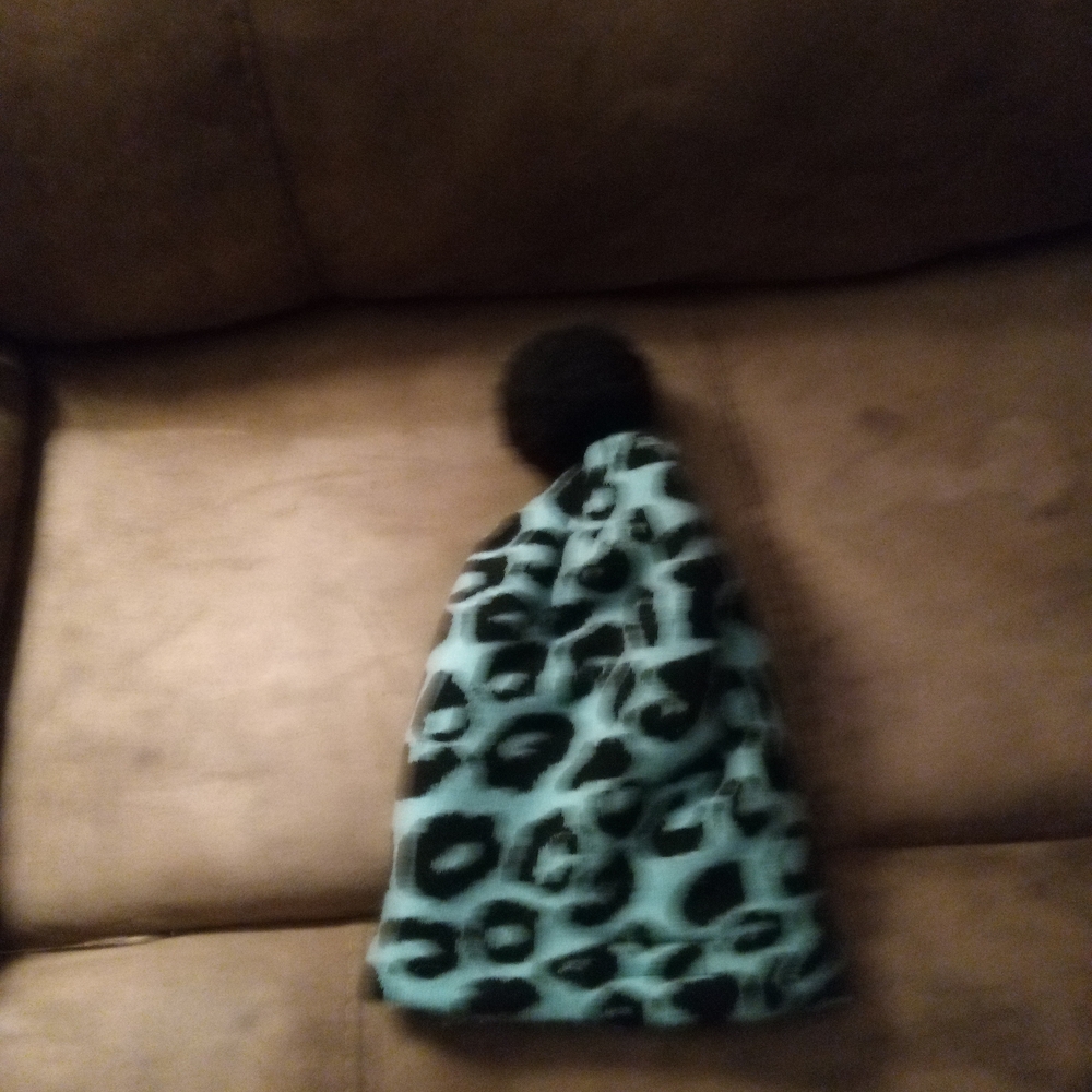 Leopard Print Beanie with Pom